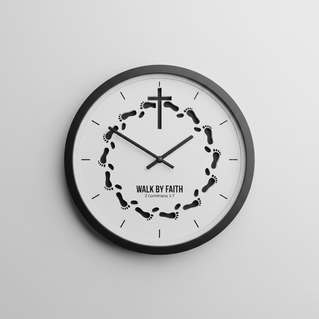 Walk By Faith Christian Wall Clock